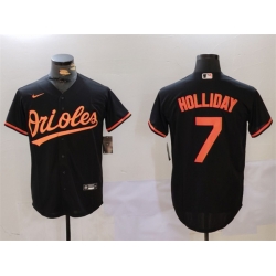 Men Baltimore Orioles 7 Jackson Holliday Black Cool Base Stitched Baseball Jersey