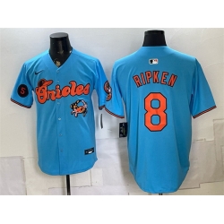 Men Baltimore Orioles  8 Cal Ripken Jr  Blue With Patch Vapor Premier Limited Stitched Baseball Jersey