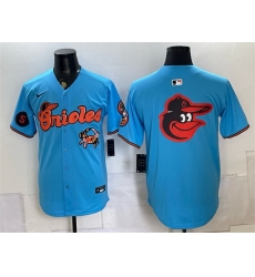 Men Baltimore Orioles Team Big Logo Blue With Patch Vapor Premier Limited Stitched Baseball Jersey