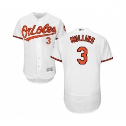 Mens Baltimore Orioles 3 Cedric Mullins White Home Flex Base Authentic Collection Baseball Jersey