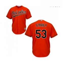 Mens Baltimore Orioles 53 Dan Straily Replica Orange Alternate Cool Base Baseball Jersey 