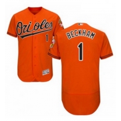 Mens Majestic Baltimore Orioles 1 Tim Beckham Orange Alternate Flex Base Authentic Collection MLB Jersey