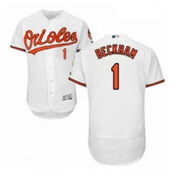 Mens Majestic Baltimore Orioles 1 Tim Beckham White Home Flex Base Authentic Collection MLB Jersey