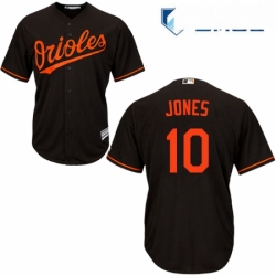 Mens Majestic Baltimore Orioles 10 Adam Jones Replica Black Alternate Cool Base MLB Jersey