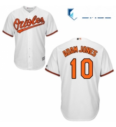 Mens Majestic Baltimore Orioles 10 Adam Jones Replica White Home Cool Base MLB Jersey