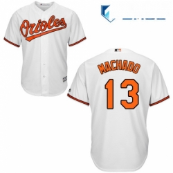 Mens Majestic Baltimore Orioles 13 Manny Machado Replica White Home Cool Base MLB Jersey