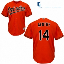 Mens Majestic Baltimore Orioles 14 Craig Gentry Replica Orange Alternate Cool Base MLB Jersey 