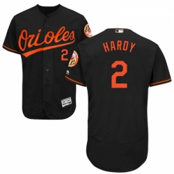 Mens Majestic Baltimore Orioles 2 JJ Hardy Black Alternate Flex Base Authentic Collection MLB Jersey