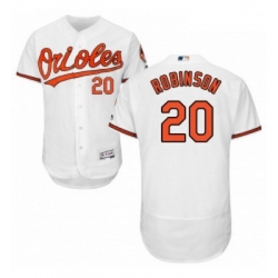 Mens Majestic Baltimore Orioles 20 Frank Robinson White Home Flex Base Authentic Collection MLB Jersey