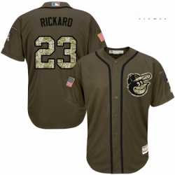 Mens Majestic Baltimore Orioles 23 Joey Rickard Authentic Green Salute to Service MLB Jersey