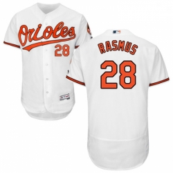 Mens Majestic Baltimore Orioles 28 Colby Rasmus White Home Flex Base Authentic Collection MLB Jersey