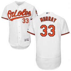 Mens Majestic Baltimore Orioles 33 Eddie Murray White Home Flex Base Authentic Collection MLB Jersey