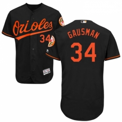 Mens Majestic Baltimore Orioles 34 Kevin Gausman Black Alternate Flex Base Authentic Collection MLB Jersey