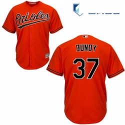 Mens Majestic Baltimore Orioles 37 Dylan Bundy Replica Orange Alternate Cool Base MLB Jersey