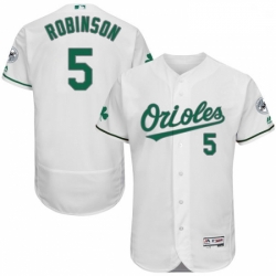 Mens Majestic Baltimore Orioles 5 Brooks Robinson White Celtic Flexbase Authentic Collection MLB Jersey