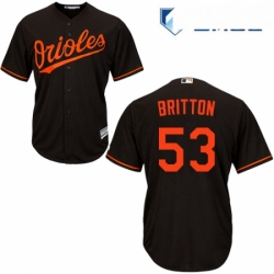 Mens Majestic Baltimore Orioles 53 Zach Britton Replica Black Alternate Cool Base MLB Jersey