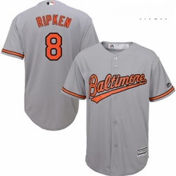 Mens Majestic Baltimore Orioles 8 Cal Ripken Replica Grey Road Cool Base MLB Jersey