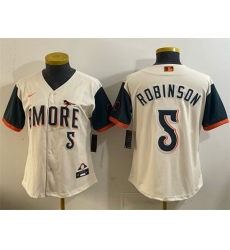 Women Baltimore Orioles 5 Brooks Robinson Natural 2026 City Connect Stadium Stitched Baseball Jersey Women Baltimore Orioles 5 Brooks Robinson Natural 2026 City Connect Stadium Stitched Baseball Jersey