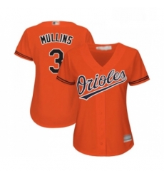 Womens Baltimore Orioles 3 Cedric Mullins Replica Orange Alternate Cool Base Baseball Jersey 