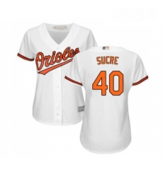 Womens Baltimore Orioles 40 Jesus Sucre Replica White Home Cool Base Baseball Jersey 