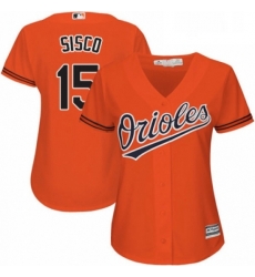 Womens Majestic Baltimore Orioles 15 Chance Sisco Authentic Orange Alternate Cool Base MLB Jersey 