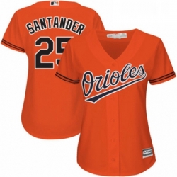 Womens Majestic Baltimore Orioles 25 Anthony Santander Replica Orange Alternate Cool Base MLB Jersey 