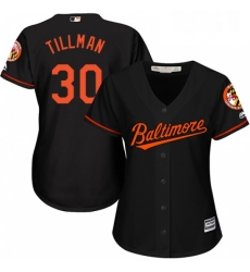 Womens Majestic Baltimore Orioles 30 Chris Tillman Replica Black Alternate Cool Base MLB Jersey