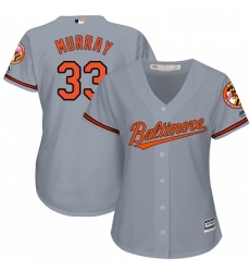 Womens Majestic Baltimore Orioles 33 Eddie Murray Authentic Grey Road Cool Base MLB Jersey