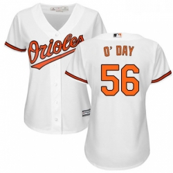 Womens Majestic Baltimore Orioles 56 Darren ODay Replica White Home Cool Base MLB Jersey