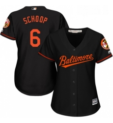 Womens Majestic Baltimore Orioles 6 Jonathan Schoop Replica Black Alternate Cool Base MLB Jersey