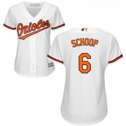 Womens Majestic Baltimore Orioles 6 Jonathan Schoop Replica White Home Cool Base MLB Jersey