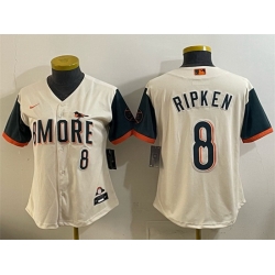 Youth Baltimore Orioles  8 Cal Ripken Jr Natural 2026 City Connect Stadium Stitched Baseball Jersey