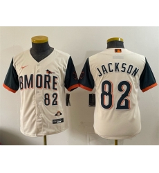 Youth Baltimore Orioles  82 Jeremiah Jackson Natural 2026 City Connect Stadium Stitched Baseball Jersey