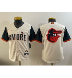 Youth Baltimore Orioles Team Big Logo Natural 2026 City Connect Stadium Stitched Baseball Jerseys