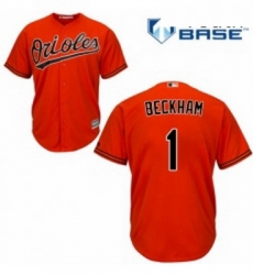 Youth Majestic Baltimore Orioles 1 Tim Beckham Replica Orange Alternate Cool Base MLB Jersey 