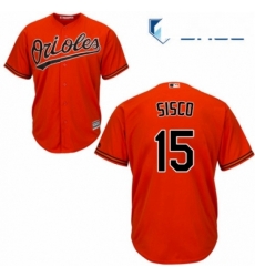 Youth Majestic Baltimore Orioles 15 Chance Sisco Authentic Orange Alternate Cool Base MLB Jersey 