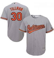 Youth Majestic Baltimore Orioles 30 Chris Tillman Authentic Grey Road Cool Base MLB Jersey