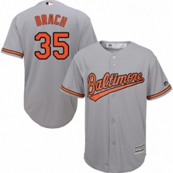 Youth Majestic Baltimore Orioles 35 Brad Brach Replica Grey Road Cool Base MLB Jersey 