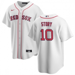 Men Boston Red Sox 10 Trevor Story White Cool Base Stitched Baseball jersey