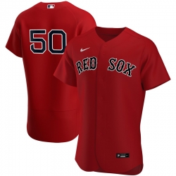 Men Boston Red Sox 50 Mookie Betts Men Nike Red Alternate 2020 Flex Base Player Team MLB Jersey