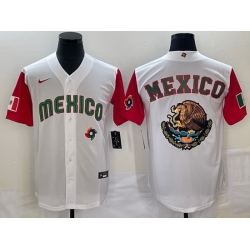 Men Mexico Baseball 2023 White Team Big Logo World Baseball Classic Stitched Jersey 1