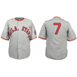 Men Philadelphia Stars Blank Grey 1939 Road Stitched Baseball Jersey