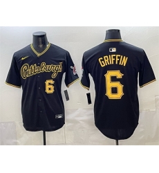 Men Pittsburgh Pirates  6 Konnor Griffin Black Limited Stitched Baseball Jersey