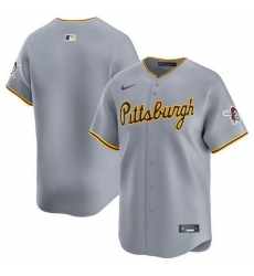 Men Pittsburgh Pirates Blank Grey Away Limited Stitched Baseball Jersey