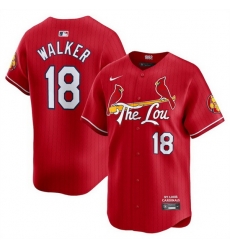 Men St  Louis Cardinals 18 Jordan Walker Red 2024 City Connect Limited Stitched Baseball Jersey