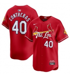 Men St  Louis Cardinals 40 Willson Contreras Red 2024 City Connect Limited Stitched Baseball Jersey