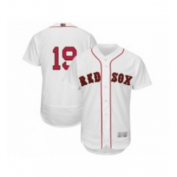 Mens Boston Red Sox 19 Fred Lynn White 2019 Gold Program Flex Base Authentic Collection Baseball Jersey