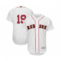 Mens Boston Red Sox 19 Jackie Bradley Jr White 2019 Gold Program Flex Base Authentic Collection Baseball Jersey