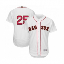 Mens Boston Red Sox 25 Steve Pearce White 2019 Gold Program Flex Base Authentic Collection Baseball Jersey 