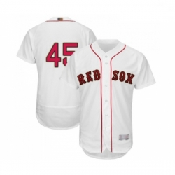 Mens Boston Red Sox 45 Pedro Martinez White 2019 Gold Program Flex Base Authentic Collection Baseball Jersey